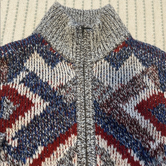 Fat Face Knit Cardigan - Gray, Blue & Red- Oversized! - Picture 3 of 4